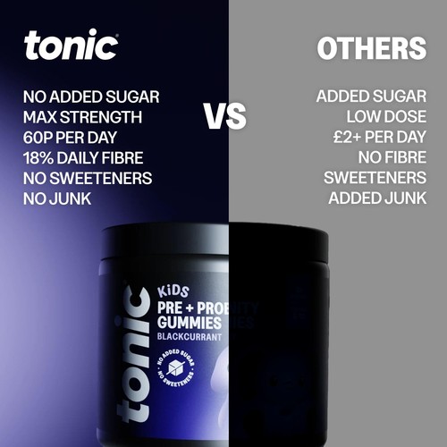 Tonic Health Kids Pre & ProBio Gummy 3-12 Yrs x 30 Blackcurrant