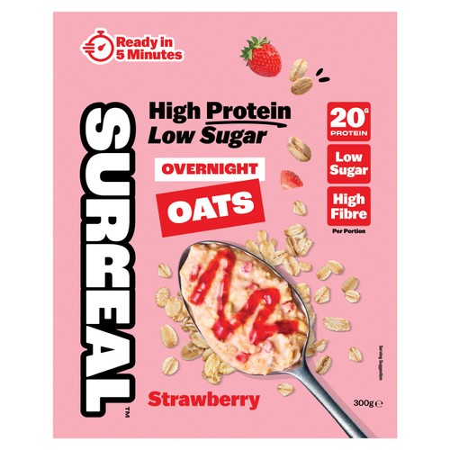 Surreal High Protein Low Sugar Strawberry Overnight Oats
