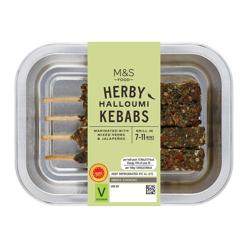 M&S Grill 4 Herby Halloumi Kebabs