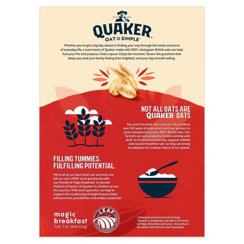 Quaker Oat So Simple Big Bowl Original Porridge Sachets Cereal
