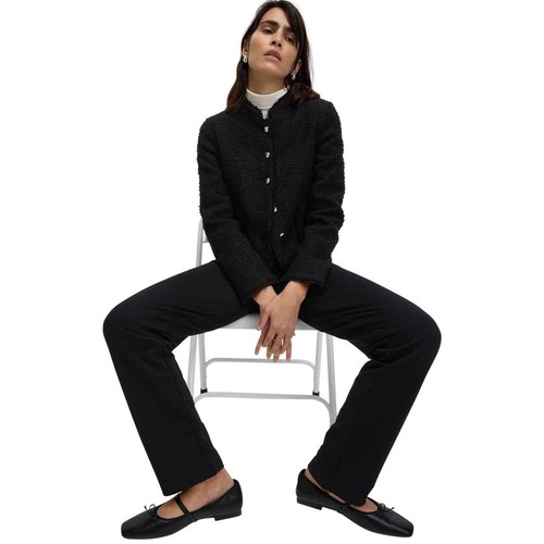 M&S Womens Cotton Rich Joggers, 14, Black