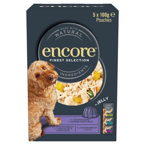Encore Natural Wet Dog Food Multipack Finest Selection Pouches in Jelly