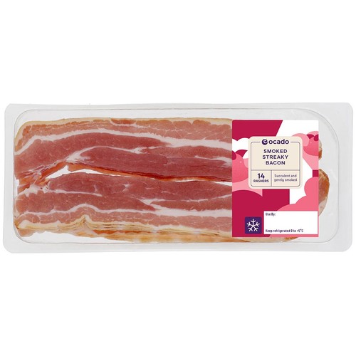 Ocado 14 Smoked Streaky Bacon Rashers