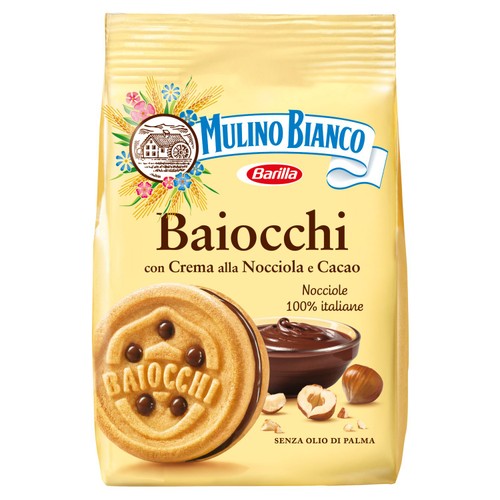 Mulino Bianco Baiocchi Biscuits with Hazelnut Cocoa Filling