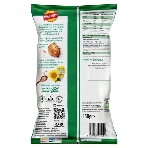 Walkers Salt & Vinegar Sharing Bag Crisps