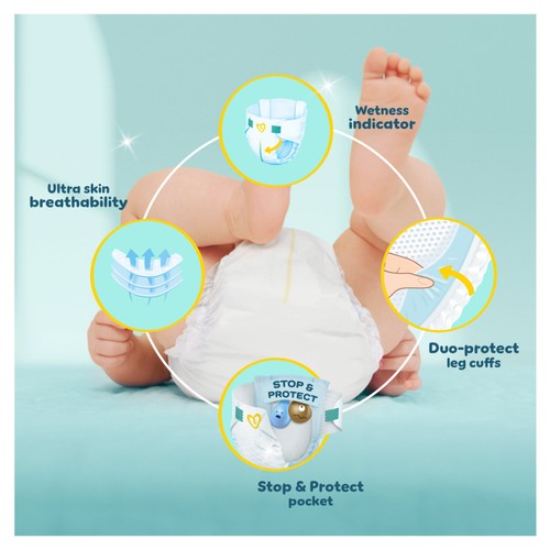 Pampers New Baby Nappies, Size 3 (6-10kg) Essential Pack