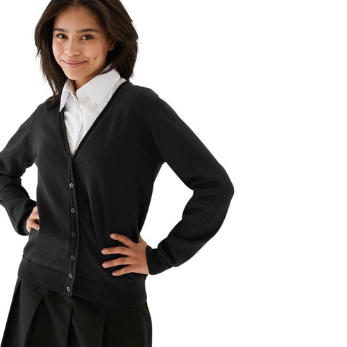 M&S Black 2pk Cotton Cardigan, 10-11Y