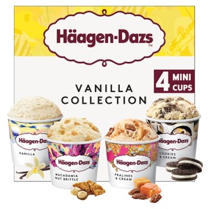 Haagen-Dazs Vanilla Collection Minicup Ice Cream 4x95ml