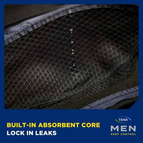 Tena Men Washable Incontinence Boxer Black Size Large