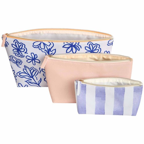 M&S Wash Bag Trio, Blue Mix