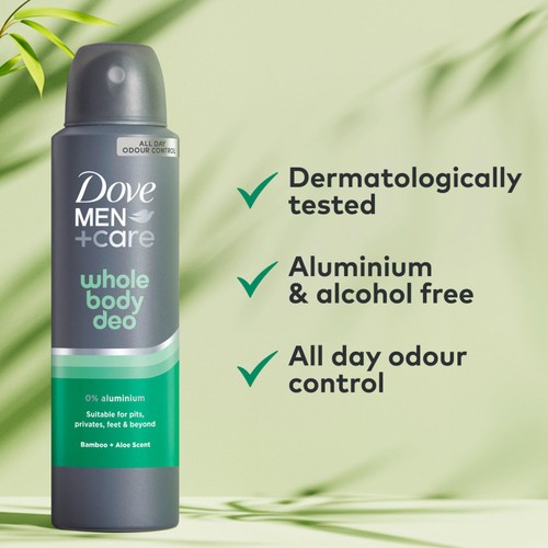 Dove Men+ 48h Whole Body Spray Deodorant Bamboo & Aloe