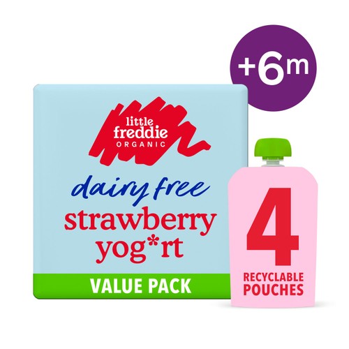 Little Freddie Dairy Free Strawberry Yoghurt Multipack Baby Food Pouch 6+M