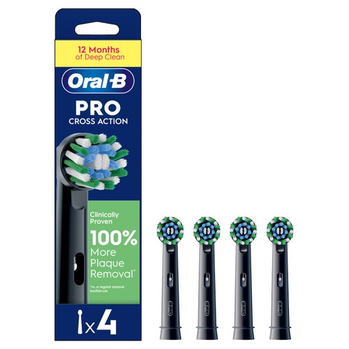 Oral B Cross Action Toothbrush Heads Refills Black