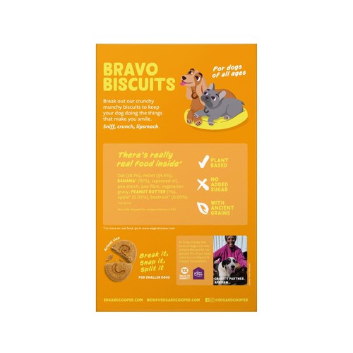 Edgard & Cooper Dog Treats Biscuits Plant Based Banana & Peanut Butter