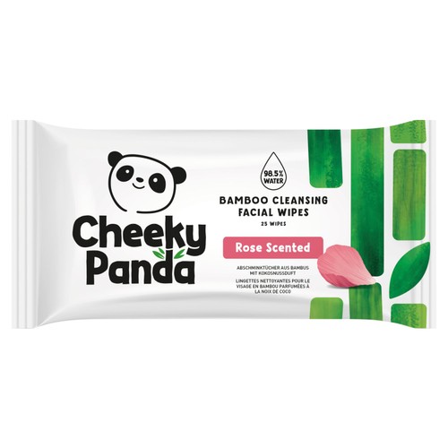The Cheeky Panda Bamboo Facial Cleansing Wipes Rose Scented