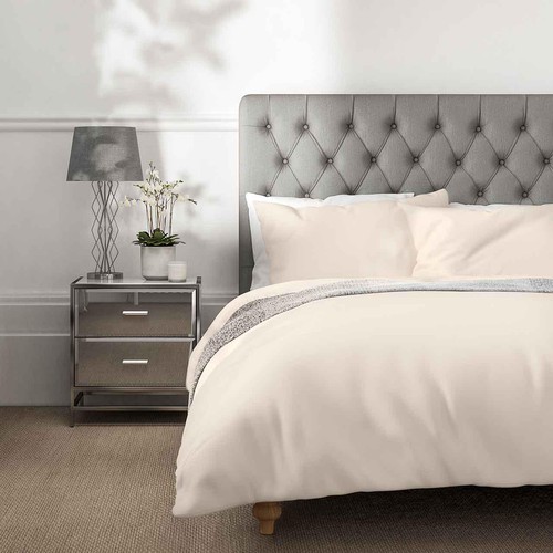 M&S, Comfortably Cool Lyocell, Rich Duvet Cover, Super King Size, Cream