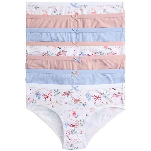 M&S Cotton With Stretch Heart Bow Knickers, 4-5 Years, Multi