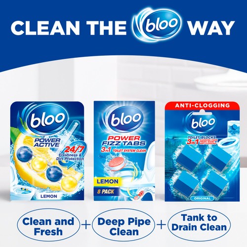 Bloo 3in1 In-Cistern Original Blue Toilet Blocks