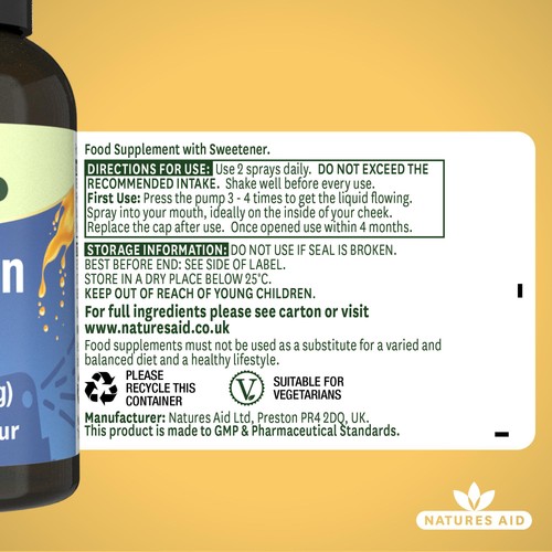 Natures Aid Vitamin D3 2000iu Oral Spray (Orange Flavour)