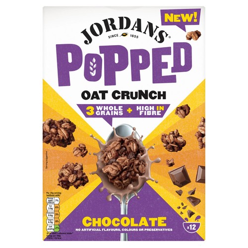Jordans Popped Oat Crunch Chocolate Breakfast Cereal