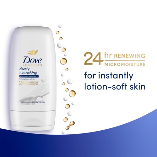 Dove Deeply Nourishing Advanced Care Body Wash Shower Gel Travel Size