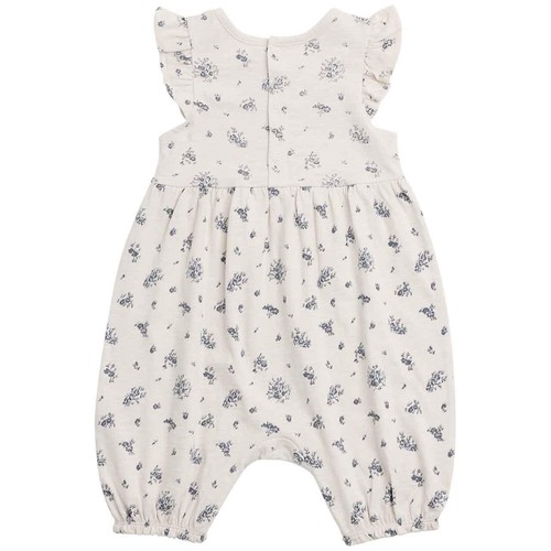M&S Cotton Floral Romper, 6-9 Months, Cream