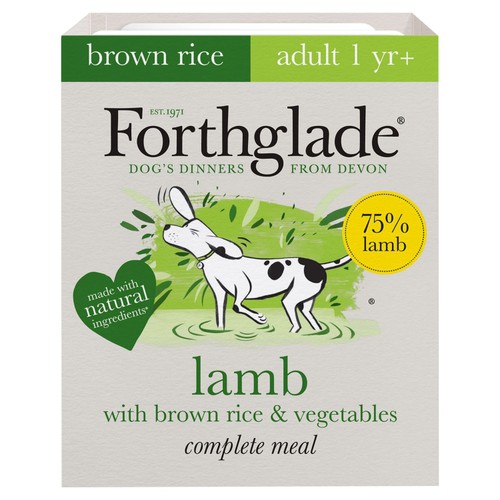 Forthglade Natural Brown Rice Wet Dog Food Lamb with Veg