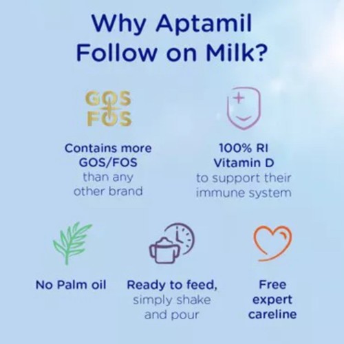 Aptamil 2 Follow On Baby Milk Formula Liquid Ready to Feed 6-12 Months