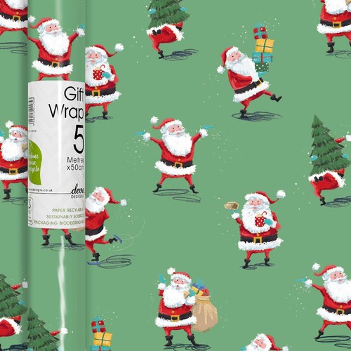 Jolly Santa Christmas Rollwrap
