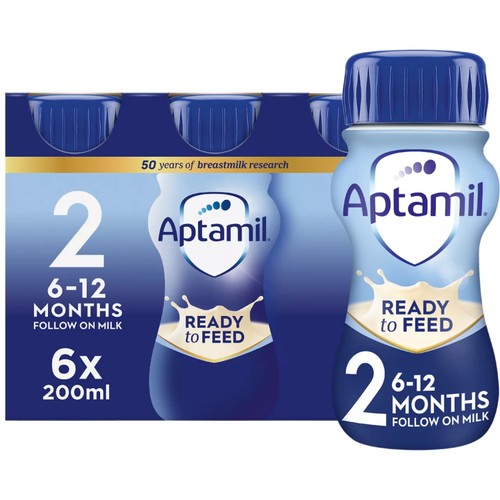 Aptamil 2 Follow On Baby Milk Formula Liquid Ready to Feed 6-12 Months