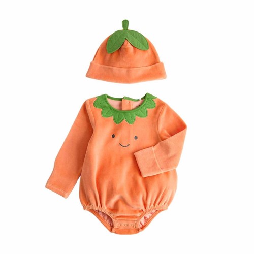 M&S Halloween Pumpkin Bodysuit with Hat, 9-12 Months, Orange
