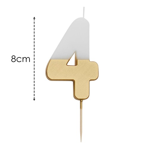 Talking Tables Number 4 Large Gold Candle