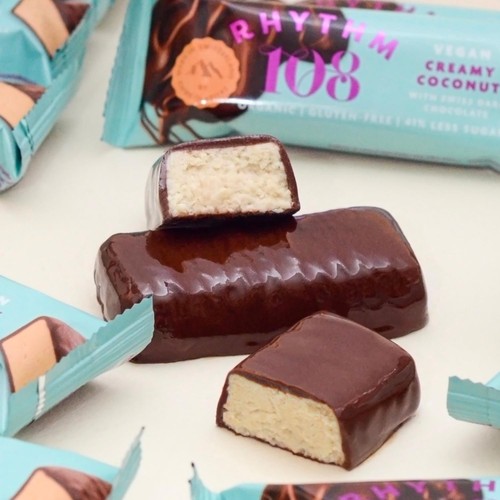 Rhythm 108 Swiss Vegan Creamy Coconut Bar with Dark Chocolate