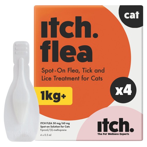 Itch Flea & Tick Spot On Treatment For Cats 4 Pack