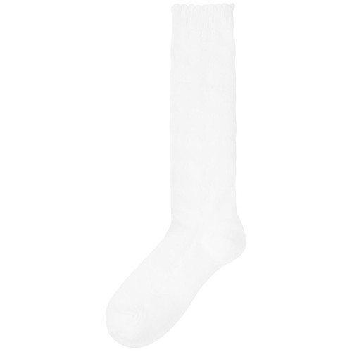 M&S Girls Butterfly Knee High Socks, Shoe Size 4-7, White