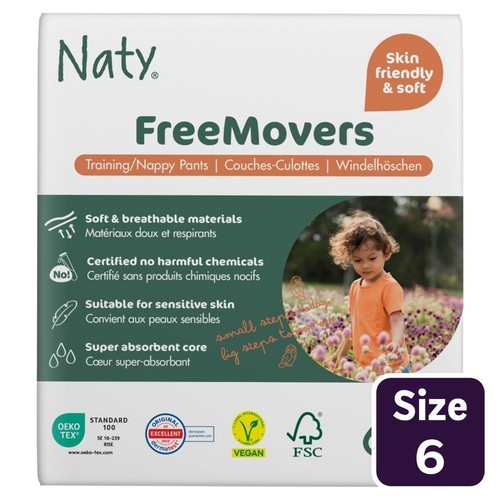 Naty FreeMovers Nappy Pull on Pants Size 6 (16kg+)