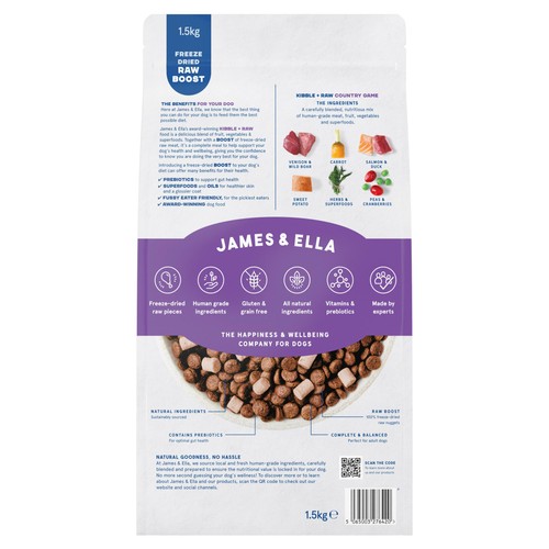 James & Ella Raw Kibble + Freeze Dried Game Dry Dog Food