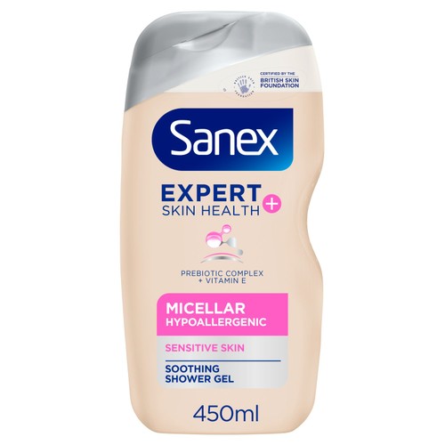 Sanex Expert Skin Health+ Hypoallergenic Shower Gel Body Wash 