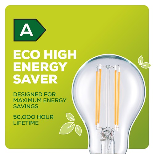 TCP Glass Filament Classic 836LM E27 4W Warm White - A Class Energy Rating