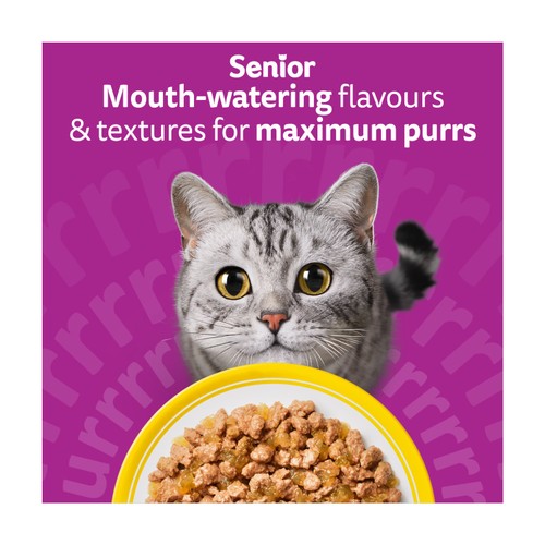Whiskas 11+ Senior Wet Cat Food Poultry Feasts in Jelly