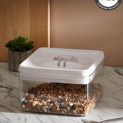 M&S Collection 3L Square Flip-Tight Food Storage, One Size, White Mix