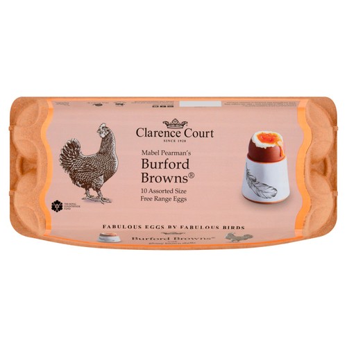 Clarence Court Burford Brown 10 Mixed Size Free Range Eggs