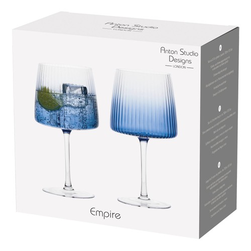 Anton Studio Designs Empire Blue Gin Glasses