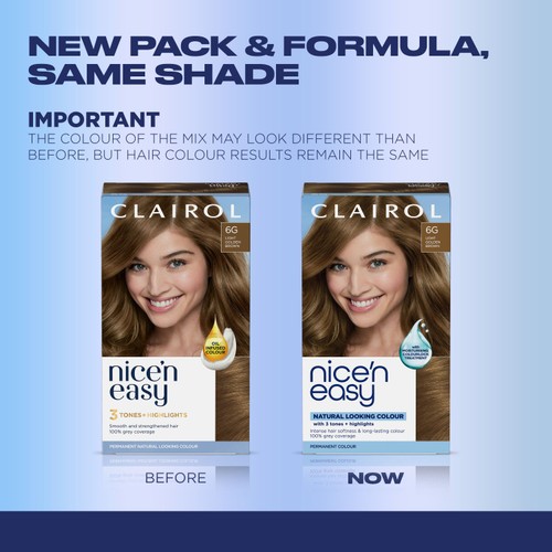 Clairol Nice'n Easy Hair Dye, 6G Light Golden Brown