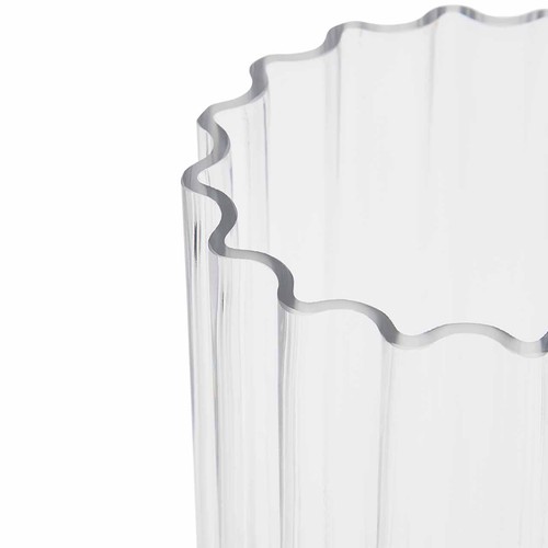 M&S Ridged Glass Cylinder Vase, One Size, Clear