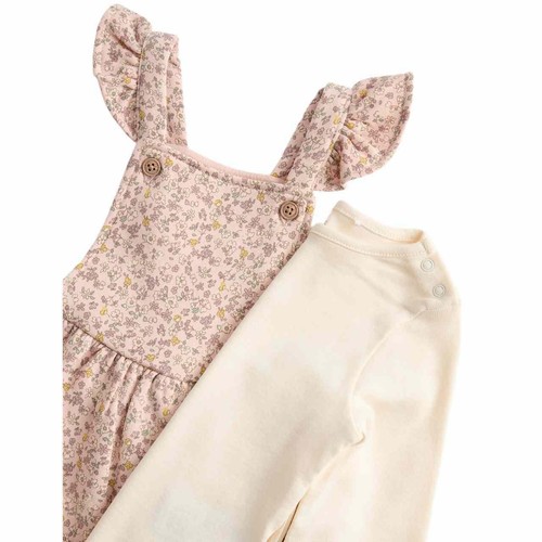 M&S Ditsy Dungaree, 2-3 Years, Pink