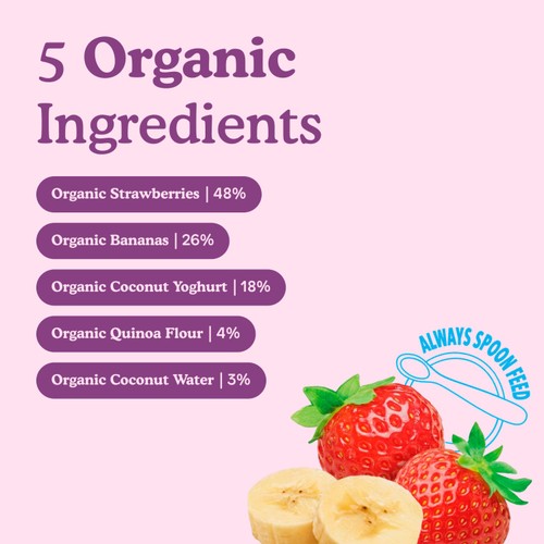 Little Freddie Dairy Free Strawberry Yoghurt Multipack Baby Food Pouch 6+M