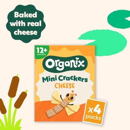 Organix Mini Cheese Crackers Toddler Snack Multipack 12+ Months