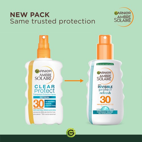 Garnier Ambre Solaire Invisible Protect SPF 30 Refresh Sun Cream Spray