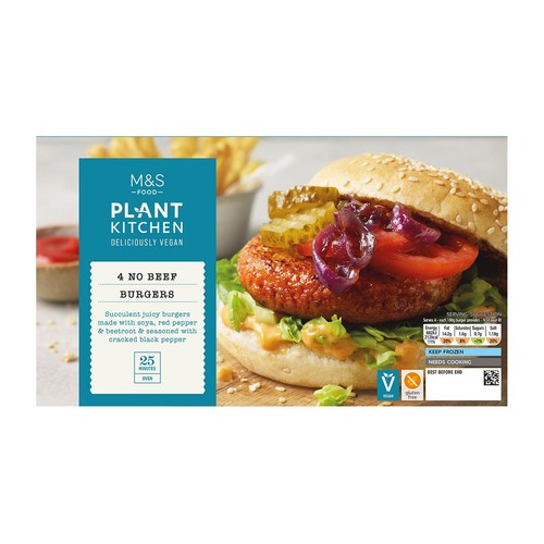 M&S 4 Vegan Burgers Frozen